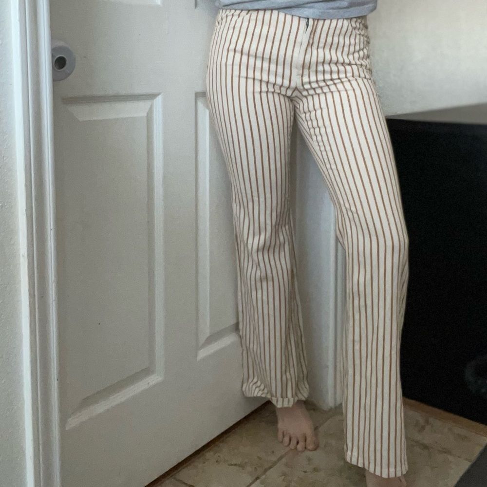 Anthropologie Kellie Striped Flare Leg Pants Size 27 - Picture 5 of 8